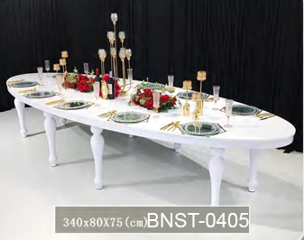 Banquet Table with Black Chairs