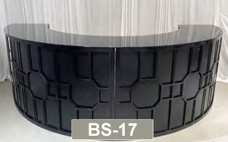 Black Curved Ribbed Counter